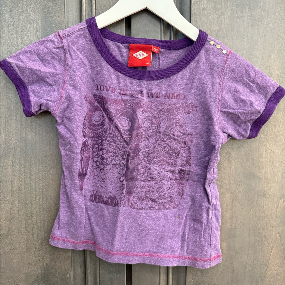 Oilily Girl Purple Short Sleeve Tee, Size 116